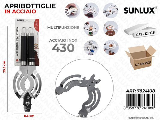 Apribottiglie M.funz. in Acciaio 430 8.5*25.5CM