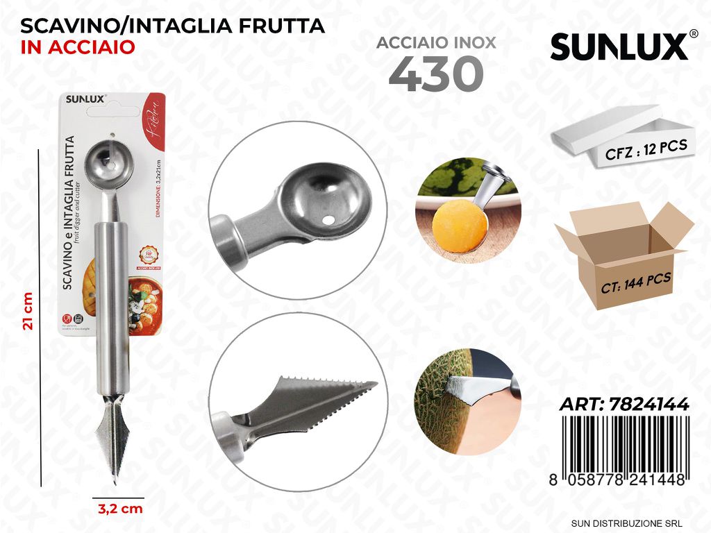 SCAVINO*INTAGLIA Frutta in Acciaio 430 3.2*21CM