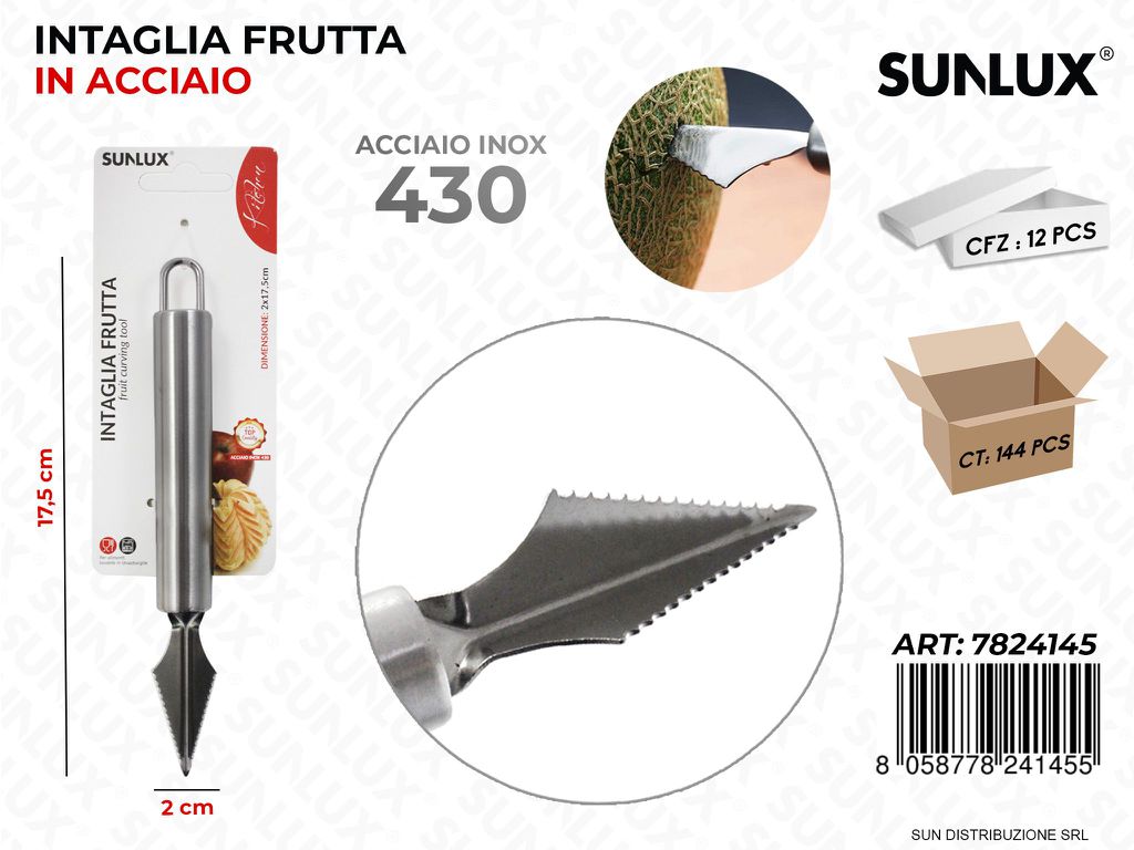 Intaglia Frutta in Acciaio 430 2*17.5CM