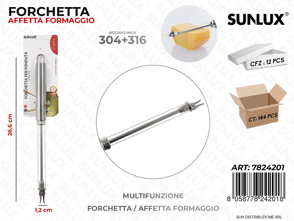 Forchetta Affetta Formaggio Acciaio 304*316 1.2*26.6CM