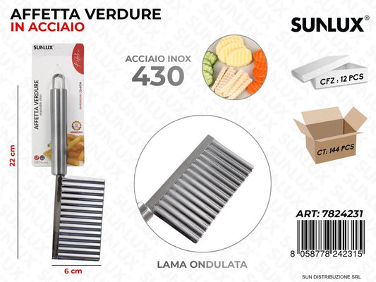 Affetta Verdure in Acciaio 430 6*22CM