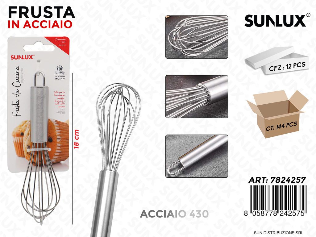 Frusta in Acciaio 430 18CM