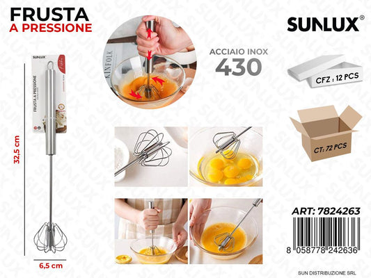 Frusta a Pressione in Acciaio 430 6.5*32.5CM