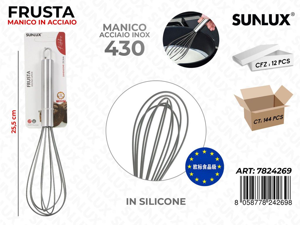 Frusta in Silicone e Acciaio 430 25.5CM