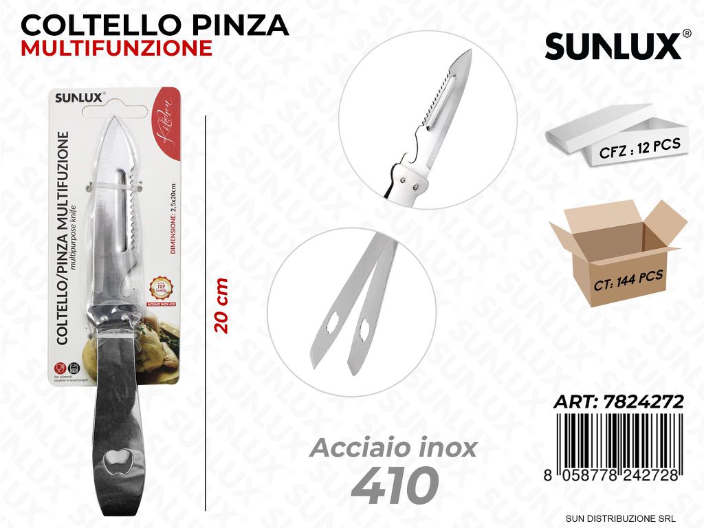 Coltello/ Pinza M.funzione Acciaio 410 20CM