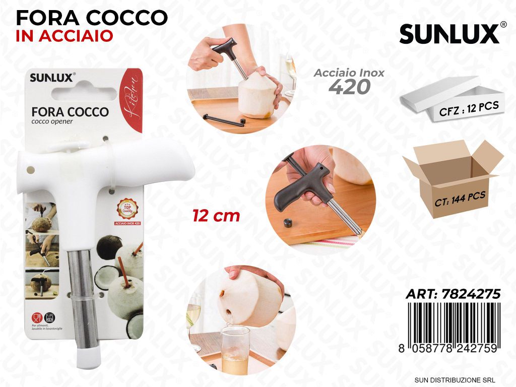 Fora Cocco in Acciaio 420 12CM