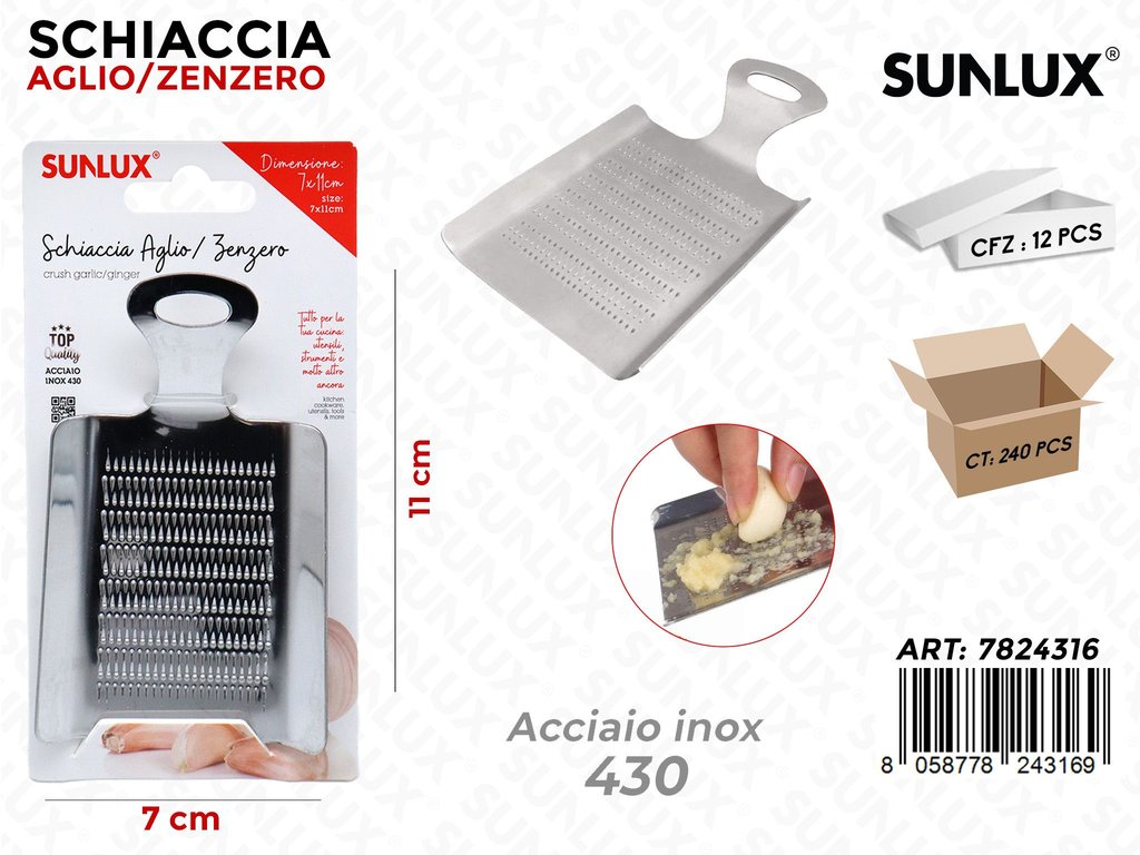 Grattugia Aglio-zenzero Acciaio 430 11CM