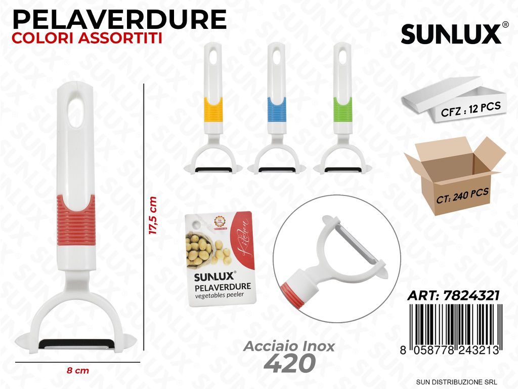 Pelaverdure Acciaio 420 Col. Ass. 8*17.5CM