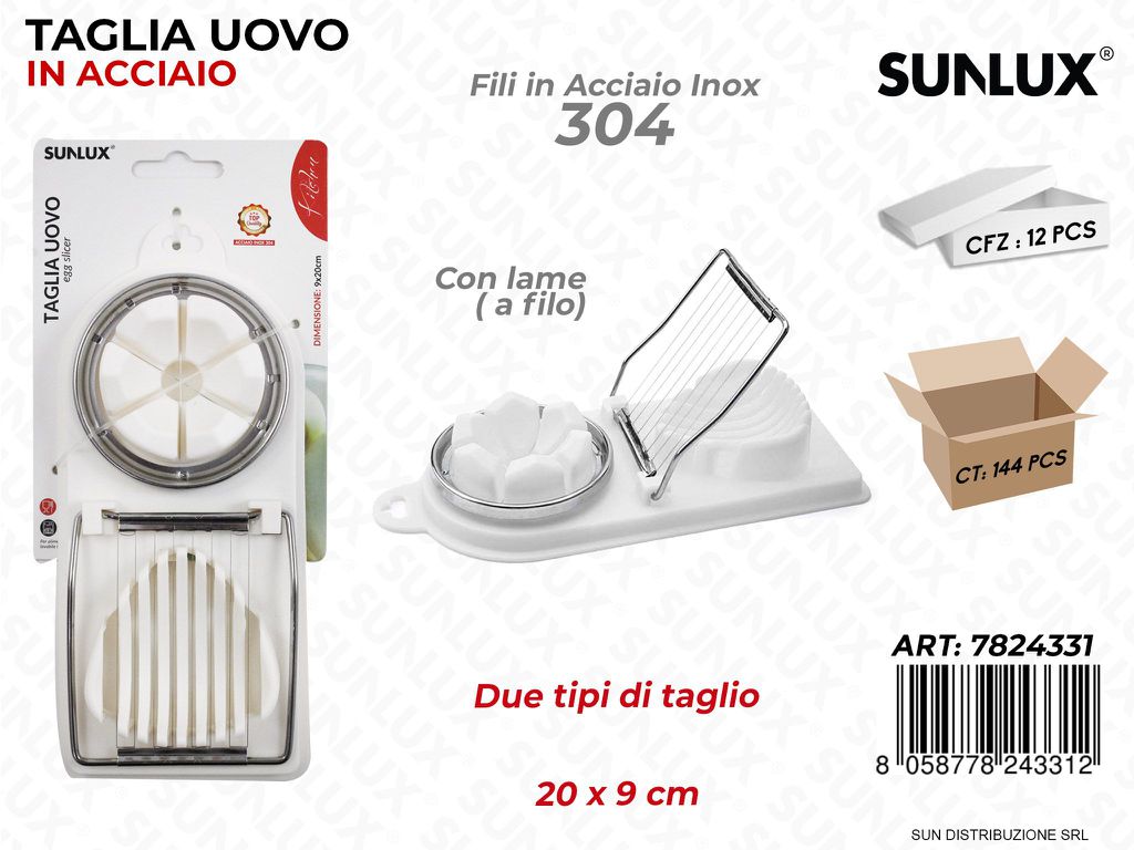 Taglia Uovo Acciaio 304 2TAGLI 20*9CM