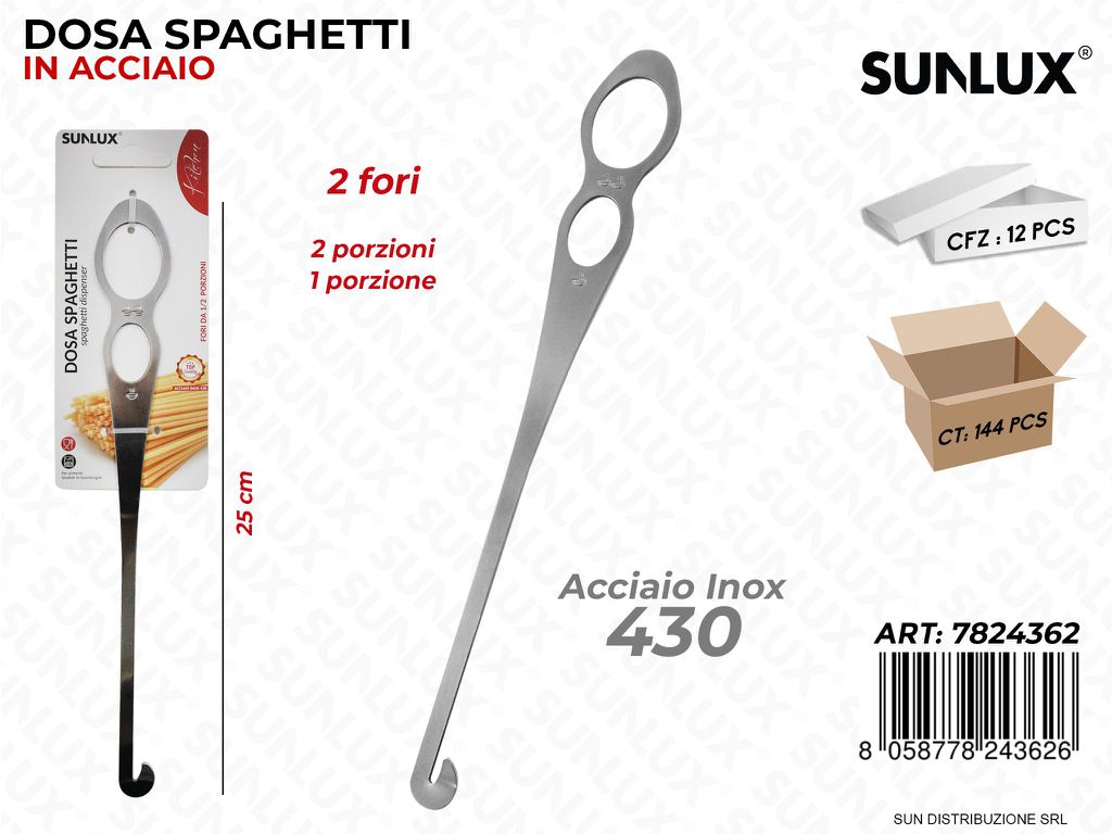Dosa Spaghetti in Acciaio 430 2FORI 25CM