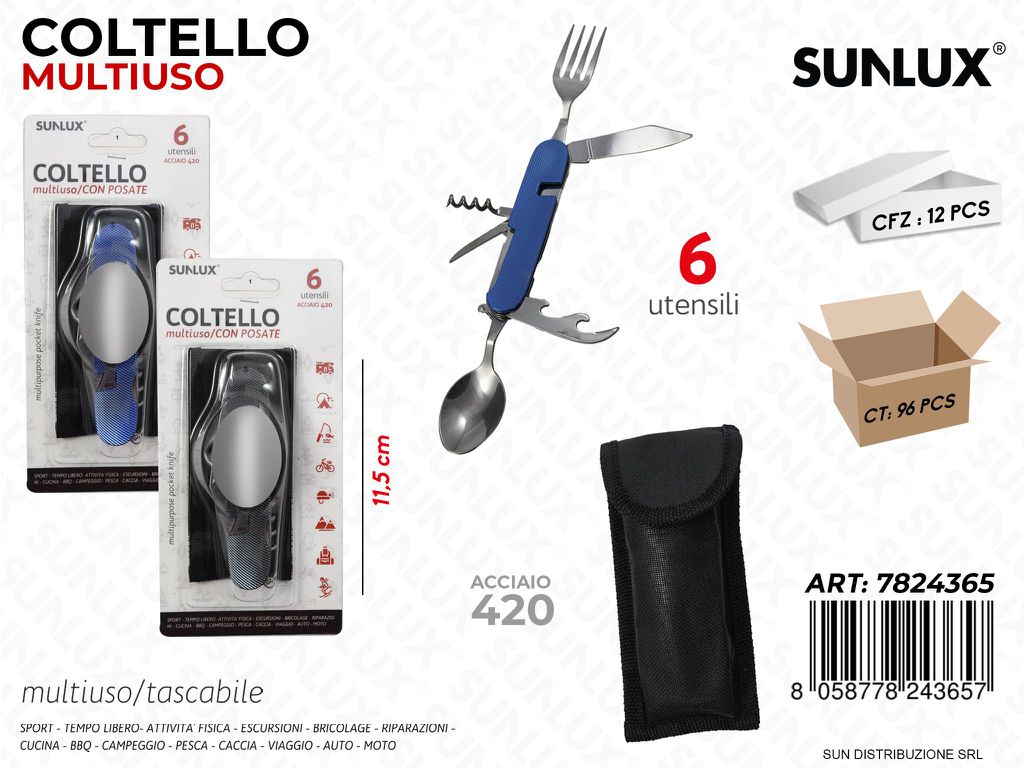 Sunlux Coltello Multiuso c/ Posate ACC.420