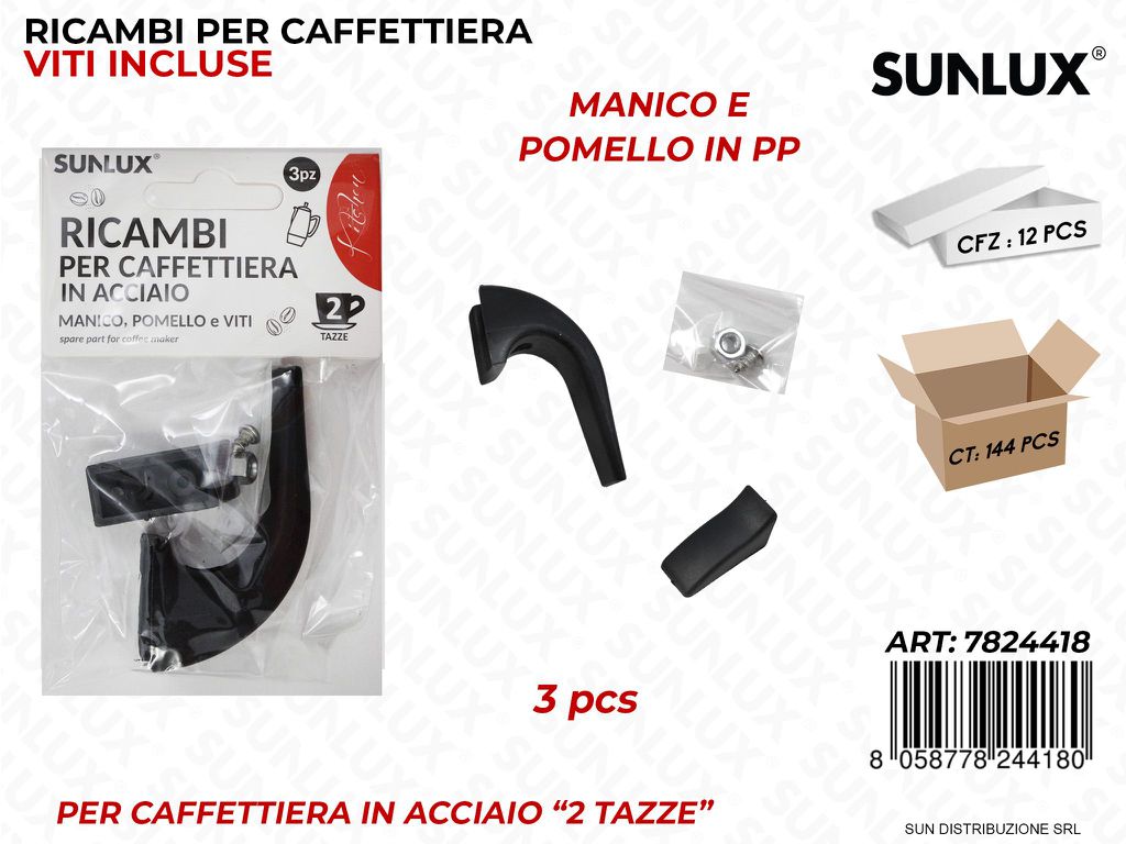 Ricambi per Caffettiera 2TAZZE 3PCS Ass.