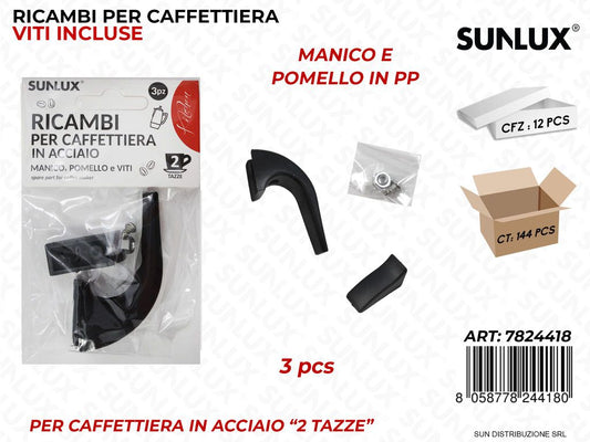 Ricambi per Caffettiera 2TAZZE 3PCS Ass.