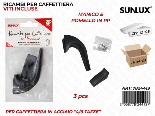 Ricambi per Caffettiera 4/6TAZZE 3PCS Ass.