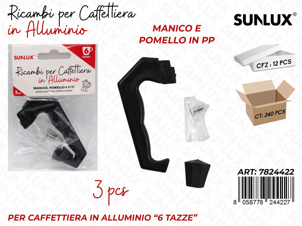Ricambi per Caffettiera 6TAZZE 3PCS Ass.