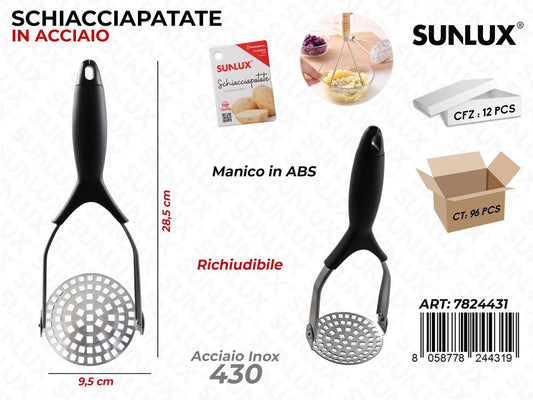 Schiaccia Patate in Acciaio 430 9.5*28.5CM