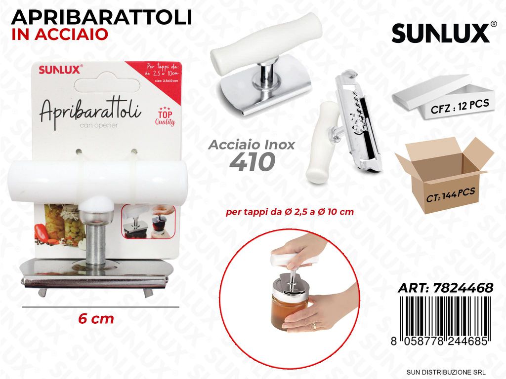 Apribarattoli in Acciaio 410 6CM
