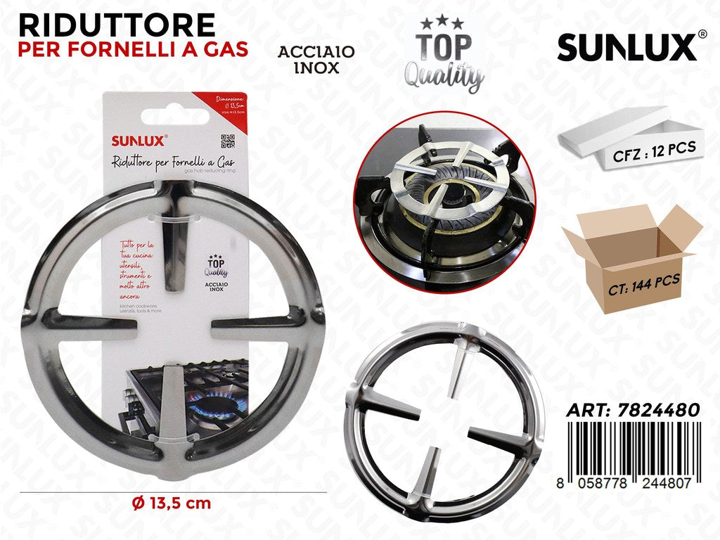 Riduttore per Fornelli a Gas Acciaio Inox 13.5CM