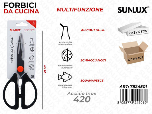 Forbici Trinciapollo Multifunz. Acciaio 420 21CM