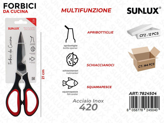 Forbici da Cucina Multifunz. in Acciaio 420 21CM