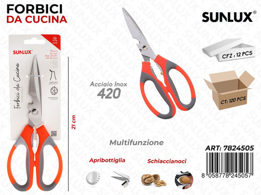 Forbici da Cucina Multifunz. Acciaio 420 21CM