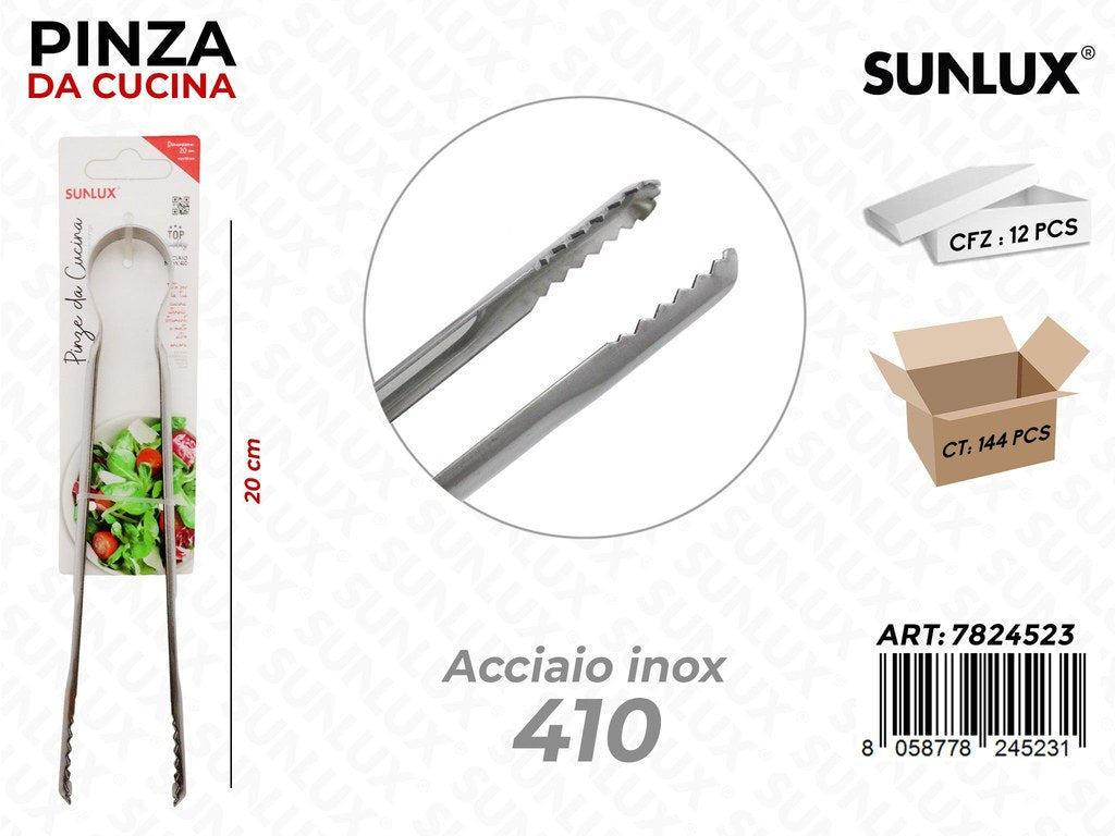 Sunlux Pinza da Cucina in Acciaio 410 20CM