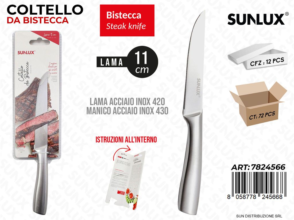 Coltello da Bistecca Acc. 420-430 Lama 11CM