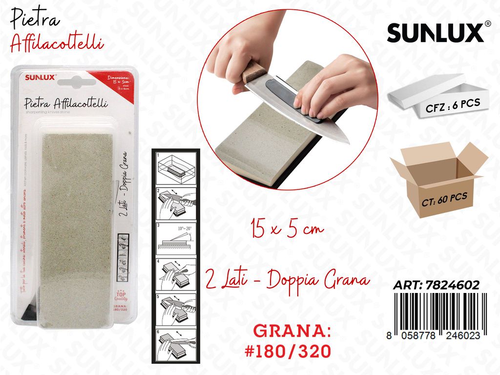 Sunlux Pietra Affilacoltelli 180-320 15*5CM