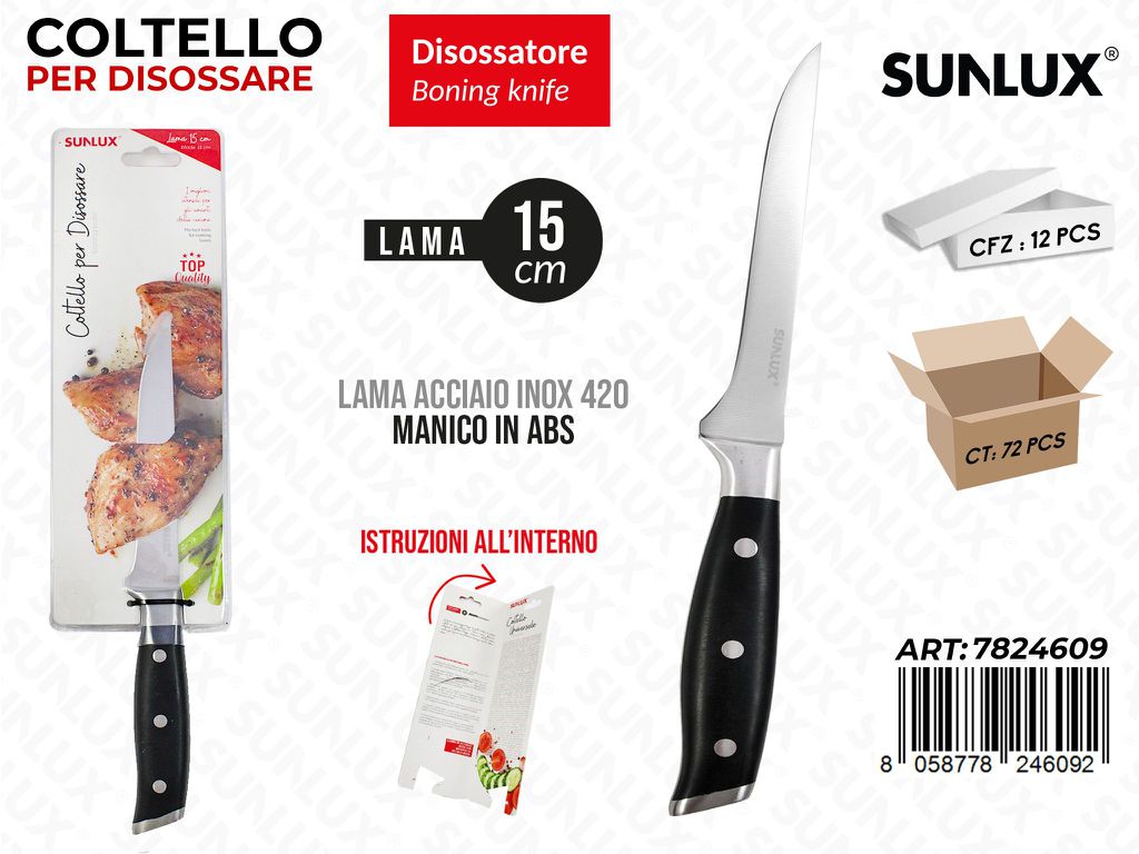Coltello per Disossare Acc. 420 Lama 15CM