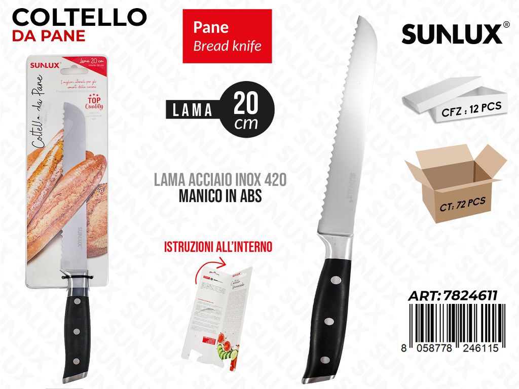Coltello da Pane Acc. 420 Lama 20CM