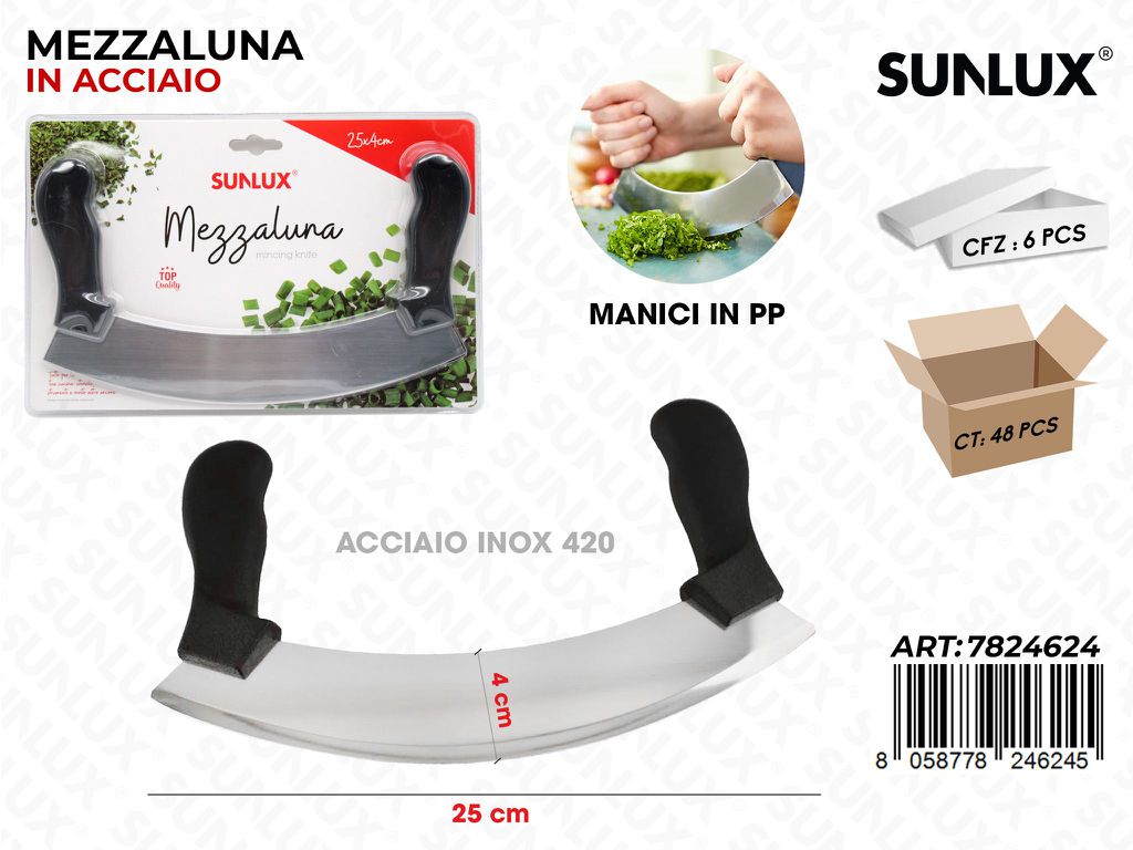 Sunlux Mezzaluna Acciaio 420 4*25CM
