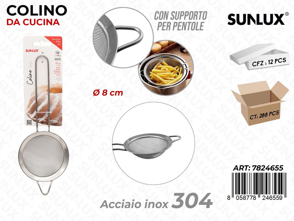 Colino da Cucina c/ Supp. Acciaio 304 D.8CM