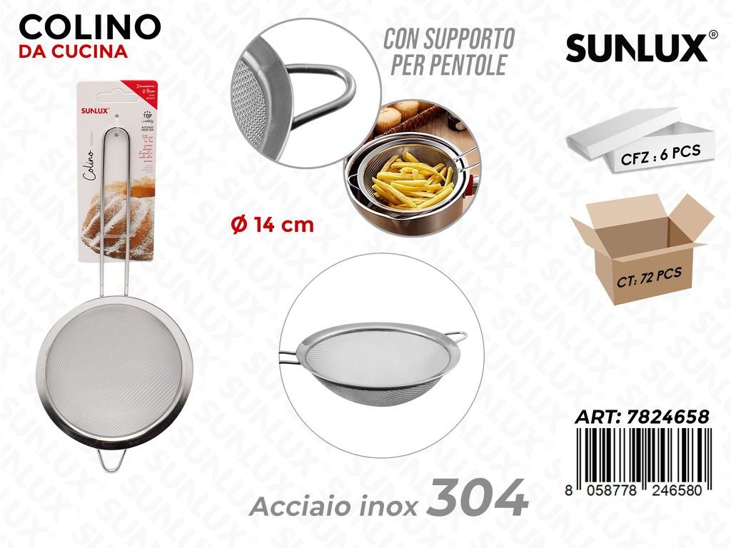 Colino da Cucina c/ Supp. Acciaio 304 D.14CM