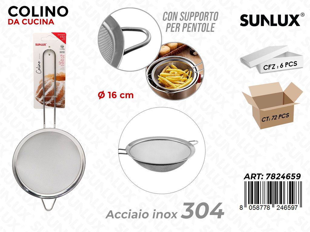 Colino da Cucina c/ Supp. Acciaio 304 D.16CM