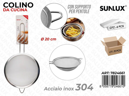 Colino da Cucina c/ Supp. Acciaio 304 D.20CM