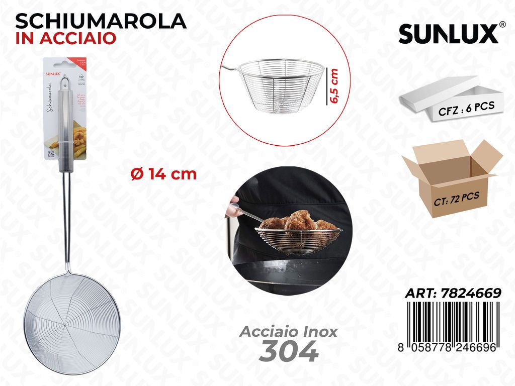 Schiumarola in Acciaio 304 D.14CM