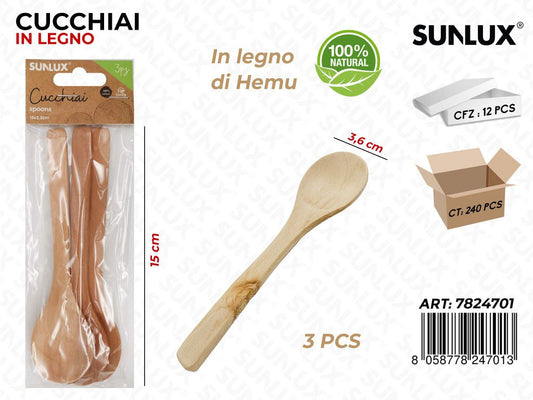 Set Cucchiaini in Legno Hemu 3PCS 15CM