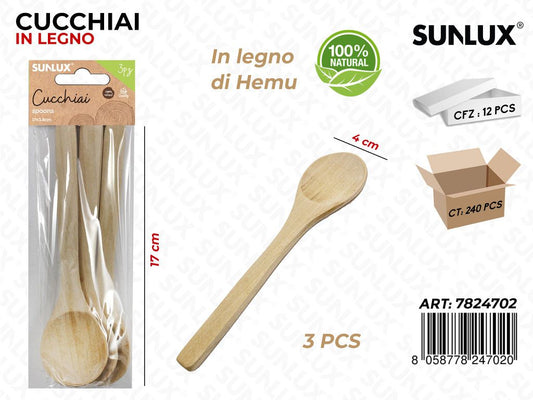 Set Cucchiaini in Legno Hemu 3PCS 17CM