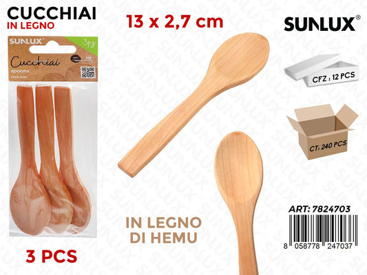 Set Cucchiaini in Legno Hemu 3PCS 13CM