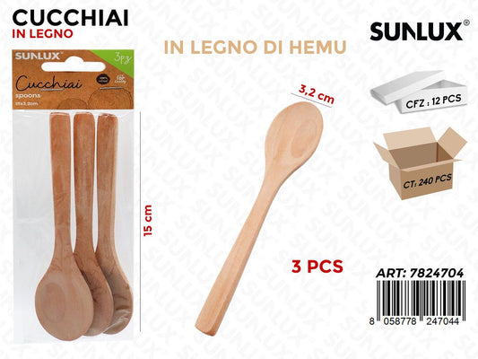 Set Cucchiaini in Legno Hemu 3PCS 15CM
