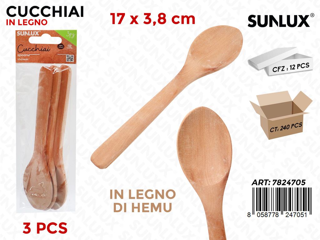 Set Cucchiaini in Legno Hemu 3PCS 17CM
