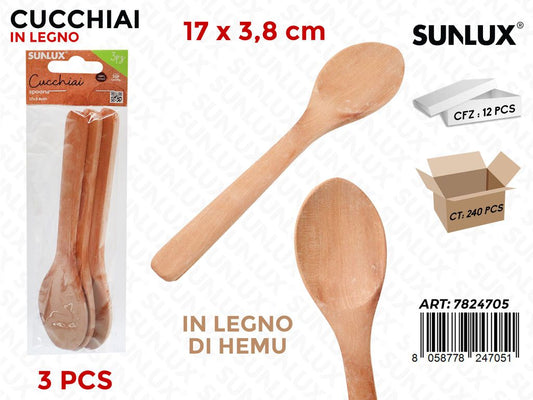 Set Cucchiaini in Legno Hemu 3PCS 17CM