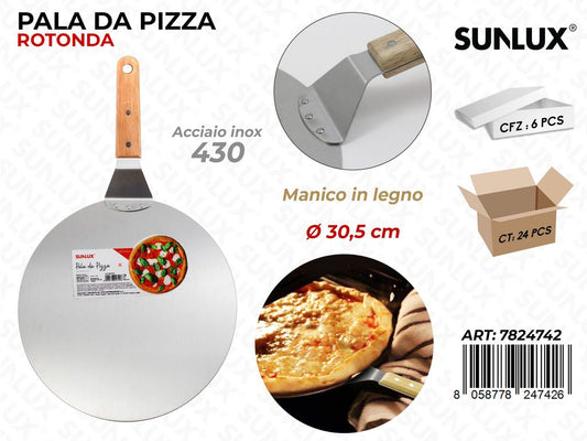 Pala Rotonda per Pizza Acciaio 430 D.30.5CM