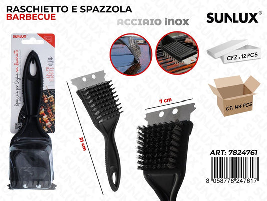 Spazzola/Raschietto Bbq Acciaio Inox 21CM