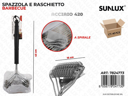 Spazzola- Raschietto Bbq Acciaio 420 15*43CM