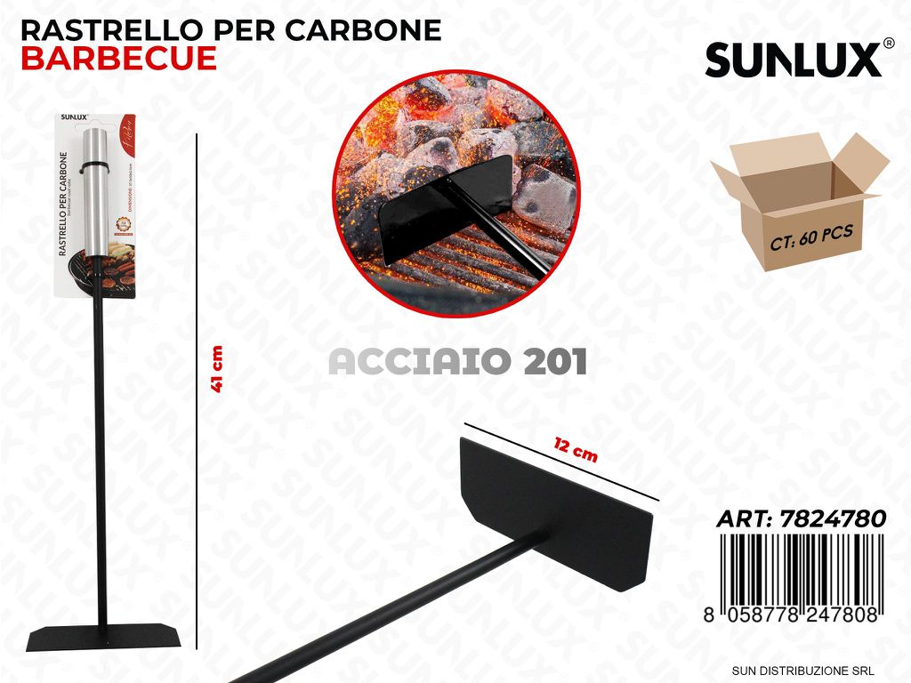 Rastrello per Carbone Bbq Acciaio 201 12*41CM
