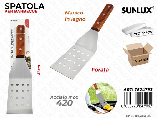 Spatola per Barbecue Forata Acciaio 420 31CM