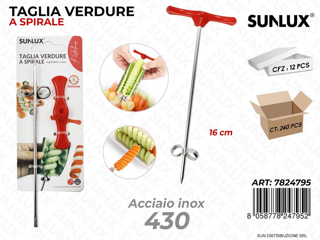 Taglia Verdure a Spirale Acciaio 430 16CM