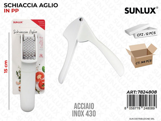 Schiaccia Aglio in Pp Acciaio 430 15CM