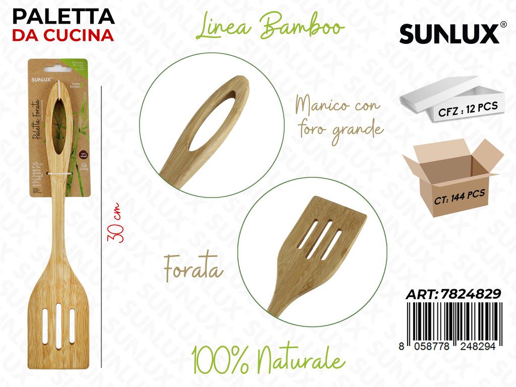 Paletta da Cucina Forata in Bamboo 30CM
